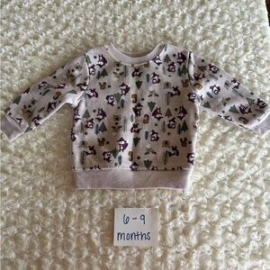 Size 6-9 Months Baby Crewneck Sweatshirt Fox & Forest Theme